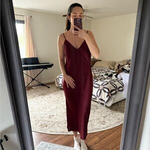 a new day Burgundy Midi Dress